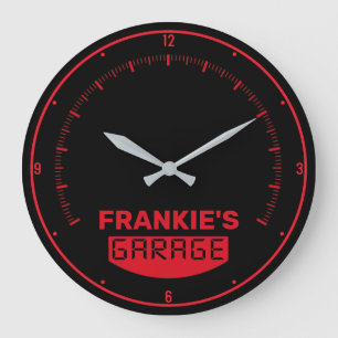 Personalisiert NAME Racing Auto Speedometer Garage Große Wanduhr