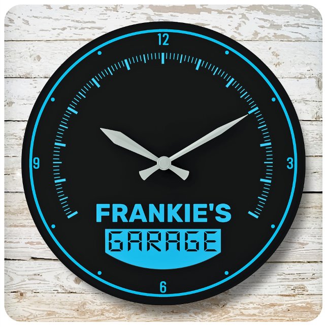 Personalisiert NAME Racing Auto Speedometer Garage Große Wanduhr (Von Creator hochgeladen)