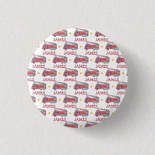 Personalisiert Name Red Fire LKW Party Button