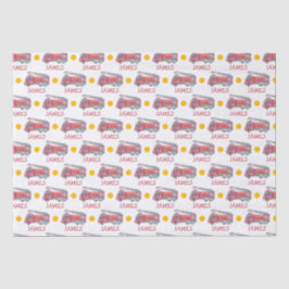 Personalisiert Name Red Fire LKW Party Seidenpapier