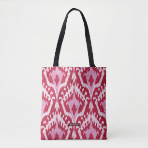 Personalisiert Name Red Ikat Pattern Bridesmaid