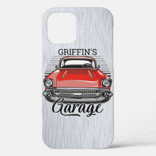 Personalisiert NAME Retro Red Classic Autogarage Case-Mate iPhone Hülle