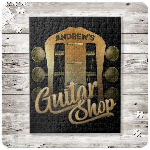 Personalisiert NAME Rock Music Gitarre Shop Musike Puzzle