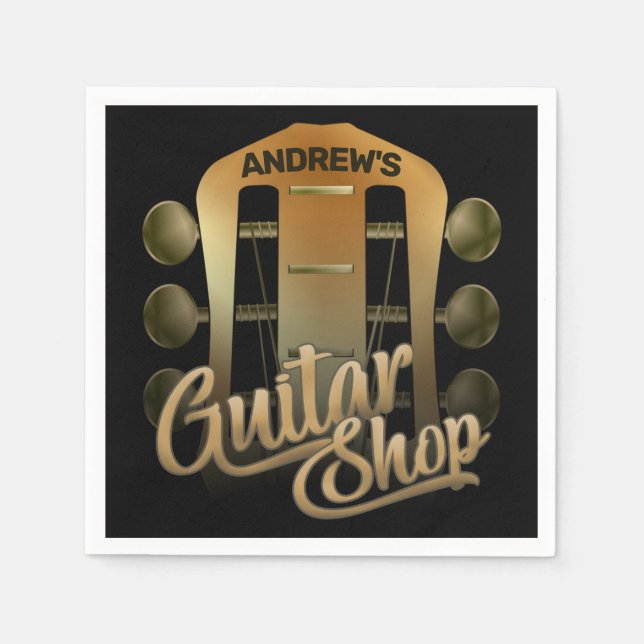 Personalisiert NAME Rock Music Gitarre Shop Musike Serviette (Vorderseite)