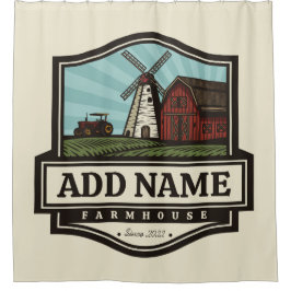 Personalisiert NAME Rustikales Bauernhaus Alte Win Duschvorhang