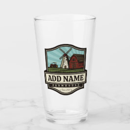 Personalisiert NAME Rustikales Bauernhaus Alte Win Glas