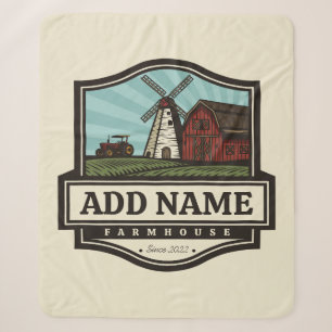Personalisiert NAME Rustikales Bauernhaus Alte Win Sherpadecke