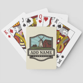 Personalisiert NAME Rustikales Bauernhaus Alte Win Spielkarten