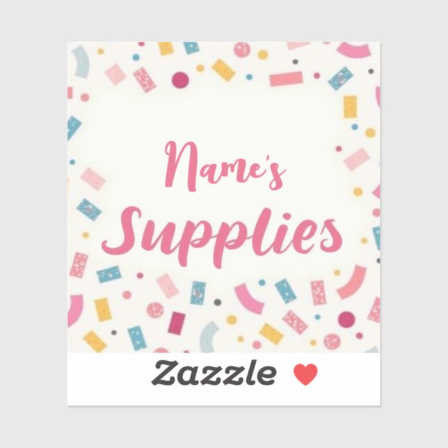 Personalisiert "[Name]'s Supplies" Aufkleber (Blatt)