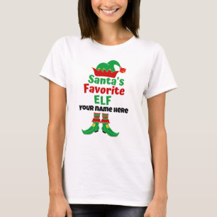 Personalisiert Name Santa's Lieblings-Elf-T - Shir T-Shirt