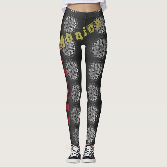 Personalisiert Name schwarze Leggings (Vorderseite)