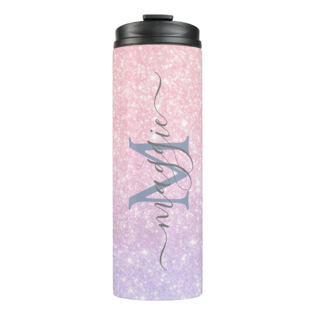 Personalisiert-Name-Script-Monogramm Thermosbecher (Vorderseite)