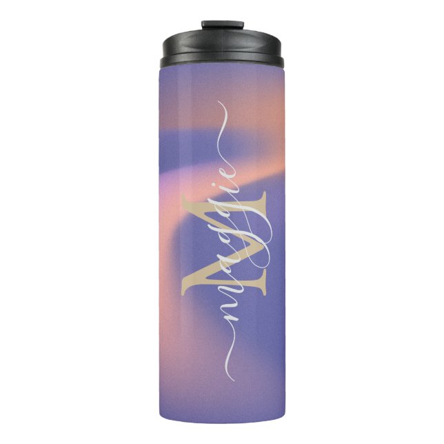 Personalisiert-Name-Script-Monogramm Thermosbecher (Vorderseite)