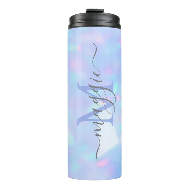 Personalisiert-Name-Script-Monogramm Thermosbecher (Vorderseite)