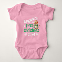 Personalisiert Name Snowman Baby's 1. Weihnachtsro