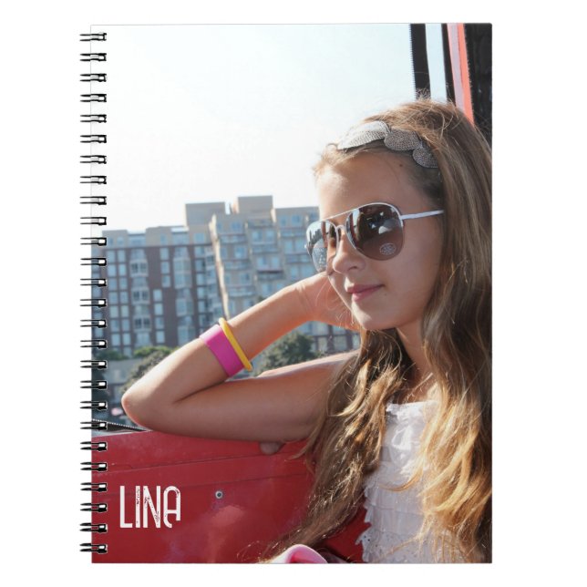 Personalisiert Name Space Spiral Foto Notebook Notizblock (Vorderseite)