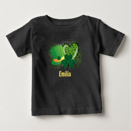 Personalisiert Name St Patricks Day Kleeblatt Clov Baby T-shirt
