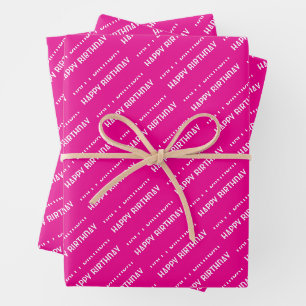 PERSONALISIERT NAME STYLISCH MODERN HERZLICHEN GLÜ GESCHENKPAPIER SET