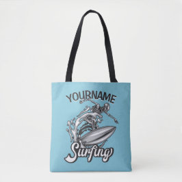 Personalisiert NAME Surfer Big Wave Skeleton Surfe