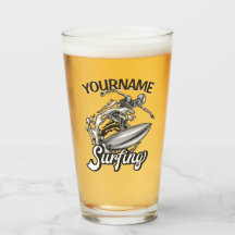 Personalisiert NAME Surfer Big Wave Skeleton Surfe