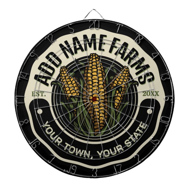 Personalisiert NAME Sweet Corn Garden Farm Bauer Dartscheibe (vorne)