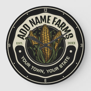 Personalisiert NAME Sweet Corn Garden Farm Bauer Große Wanduhr