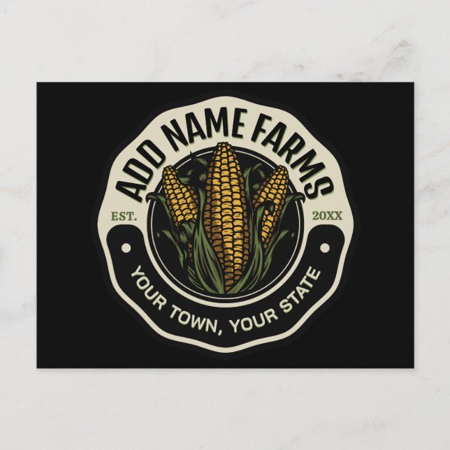 Personalisiert NAME Sweet Corn Garden Farm Bauer Postkarte (Vorderseite)
