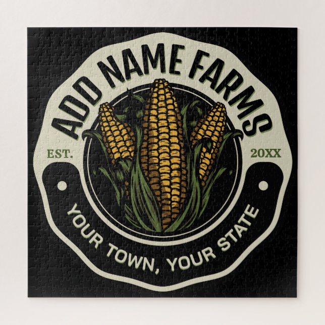 Personalisiert NAME Sweet Corn Garden Farm Bauer Puzzle (Vertikal)