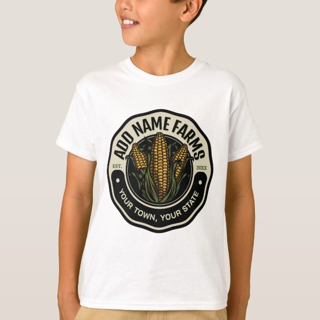 Personalisiert NAME Sweet Corn Garden Farm Bauer T-Shirt (Vorderseite)