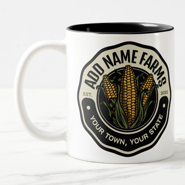 Personalisiert NAME Sweet Corn Garden Farm Bauer Zweifarbige Tasse (Von Creator hochgeladen)