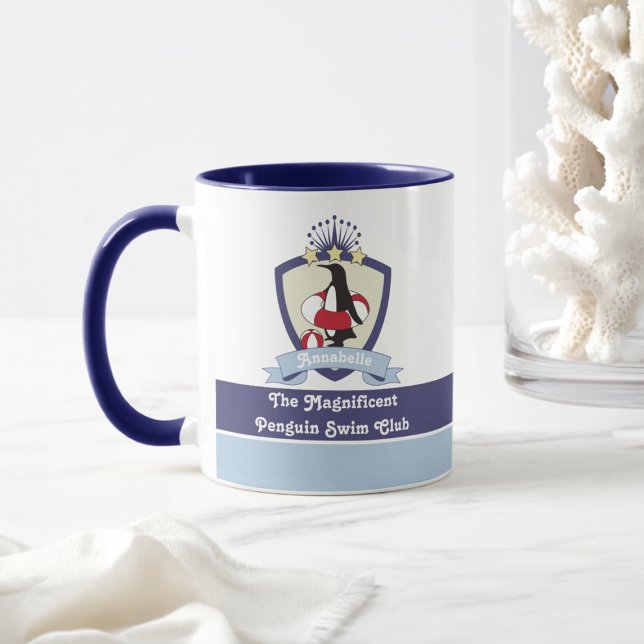 Personalisiert Name Swim Club Wappen Niedlich Ping Tasse (Von Creator hochgeladen)