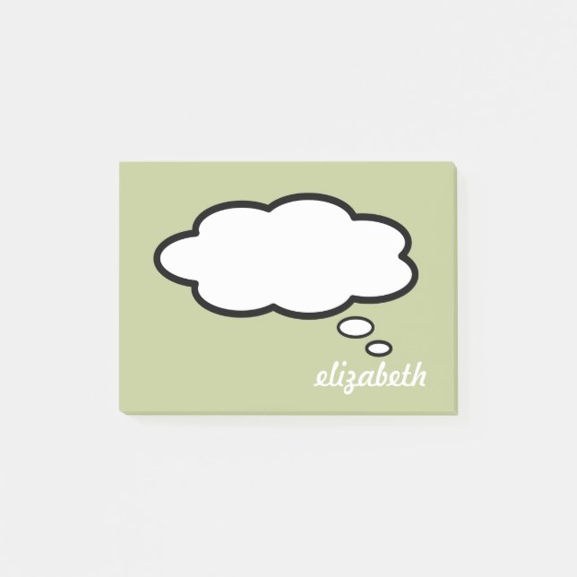 Personalisiert Name Talk Blase Post-it Klebezettel (Vorderseite)