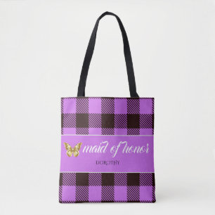 Personalisiert Name Tartan Trauzeugin Bridesmaid
