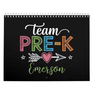 Personalisiert Name Team Pre-K Pre-School Lehrer Kalender