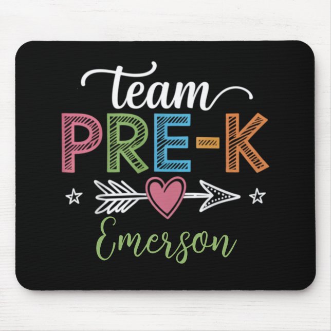 Personalisiert Name Team Pre-K Pre-School Lehrer Mousepad (Vorne)