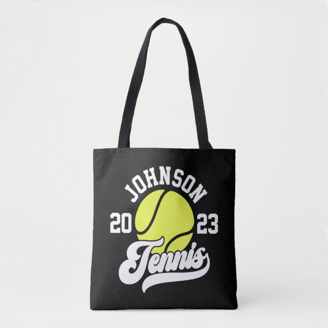 Personalisiert NAME Tennis Racket Ball Court (Vorderseite)