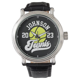 Personalisiert NAME Tennis Racket Ball Court Armbanduhr