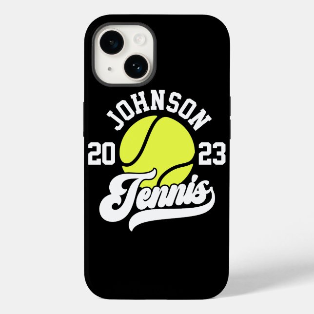 Personalisiert NAME Tennis Racket Ball Court Case-Mate iPhone Hülle (Rückseite)