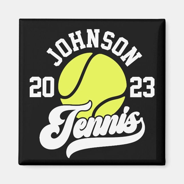 Personalisiert NAME Tennis Racket Ball Court Magnet (Vorne)