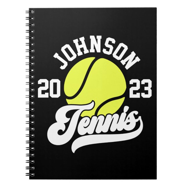 Personalisiert NAME Tennis Racket Ball Court Notizblock (Vorderseite)
