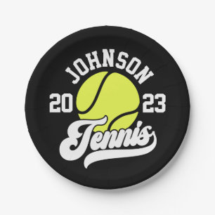 Personalisiert NAME Tennis Racket Ball Court Pappteller