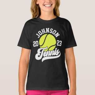 Personalisiert NAME Tennis Racket Ball Court T-Shirt