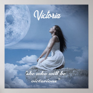 Personalisiert Name Text Moon Girl Fantasy Poster