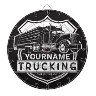 Personalisiert NAME Trucking Big Rig Semi Trucker Dartscheibe