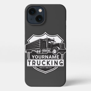 Personalisiert NAME Trucking Big Rig Semi Trucker iPhone 13 Hülle