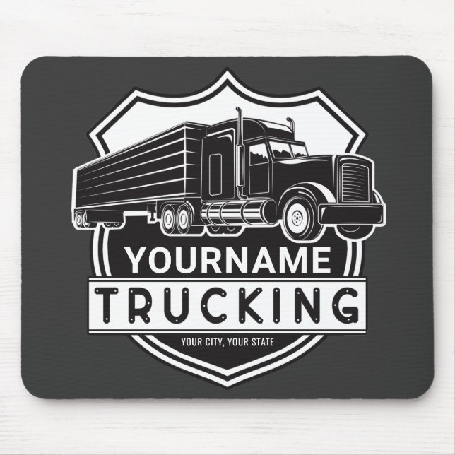 Personalisiert NAME Trucking Big Rig Semi Trucker Mousepad (Vorne)