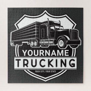 Personalisiert NAME Trucking Big Rig Semi Trucker Puzzle