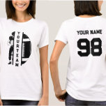 Personalisiert Name und Name Ihres Fußballteams T-Shirt<br><div class="desc">Shirt mit Ihrem Namen Fußball - Fußballsaison T-Shirt - Football Graphic</div>