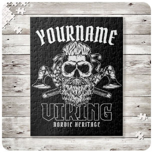 Personalisiert NAME Viking Nordic Warrior Heritage Puzzle