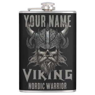 Personalisiert NAME Viking Warrior Heritage Flachmann